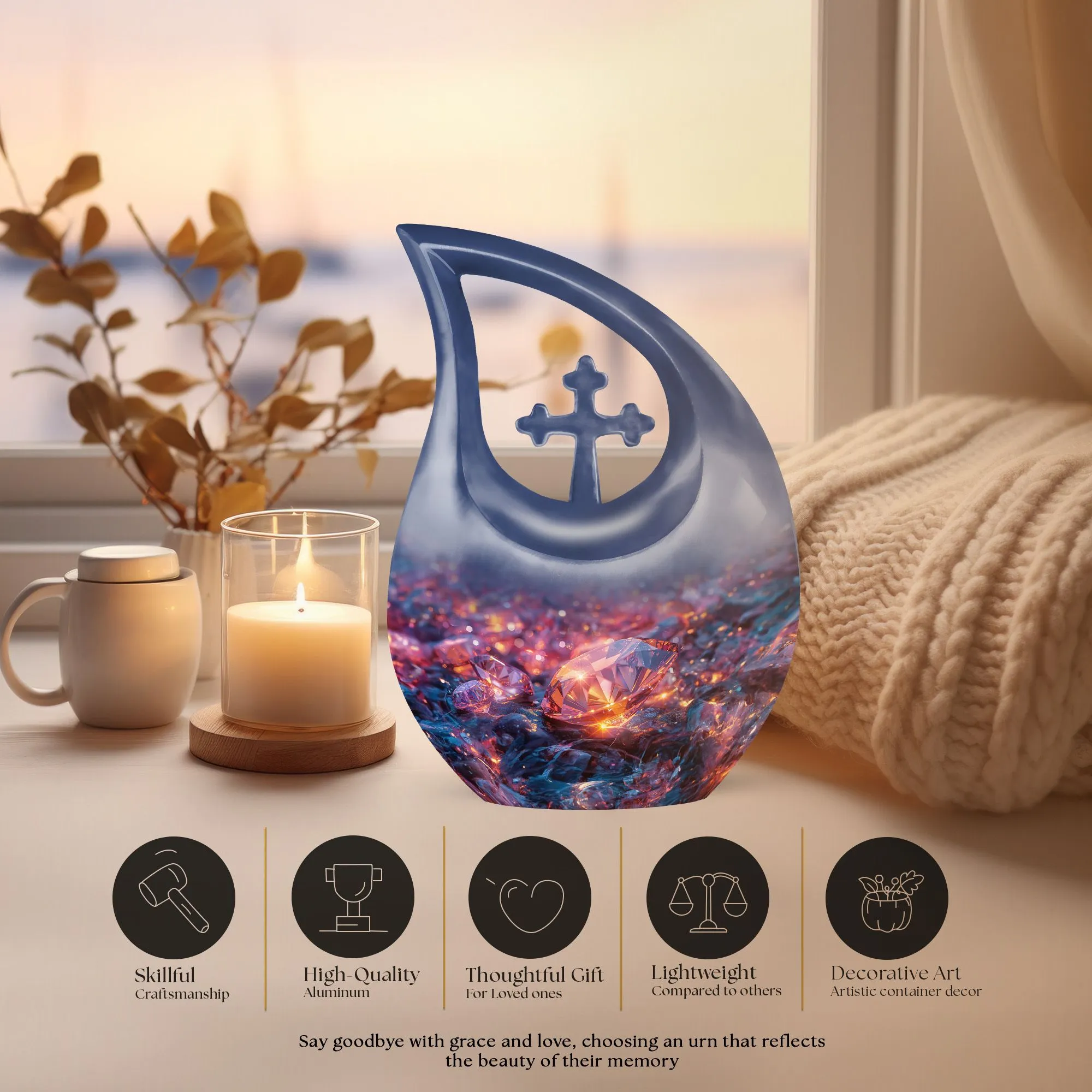 Diamond Urn Harmony - Peaceful Memorial Cremation Urn