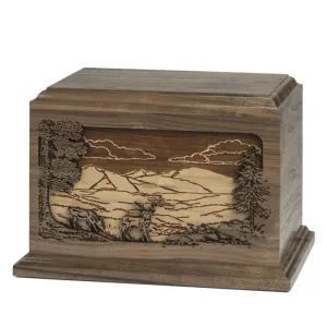 Dimensional Majestic Deer Wood Urn