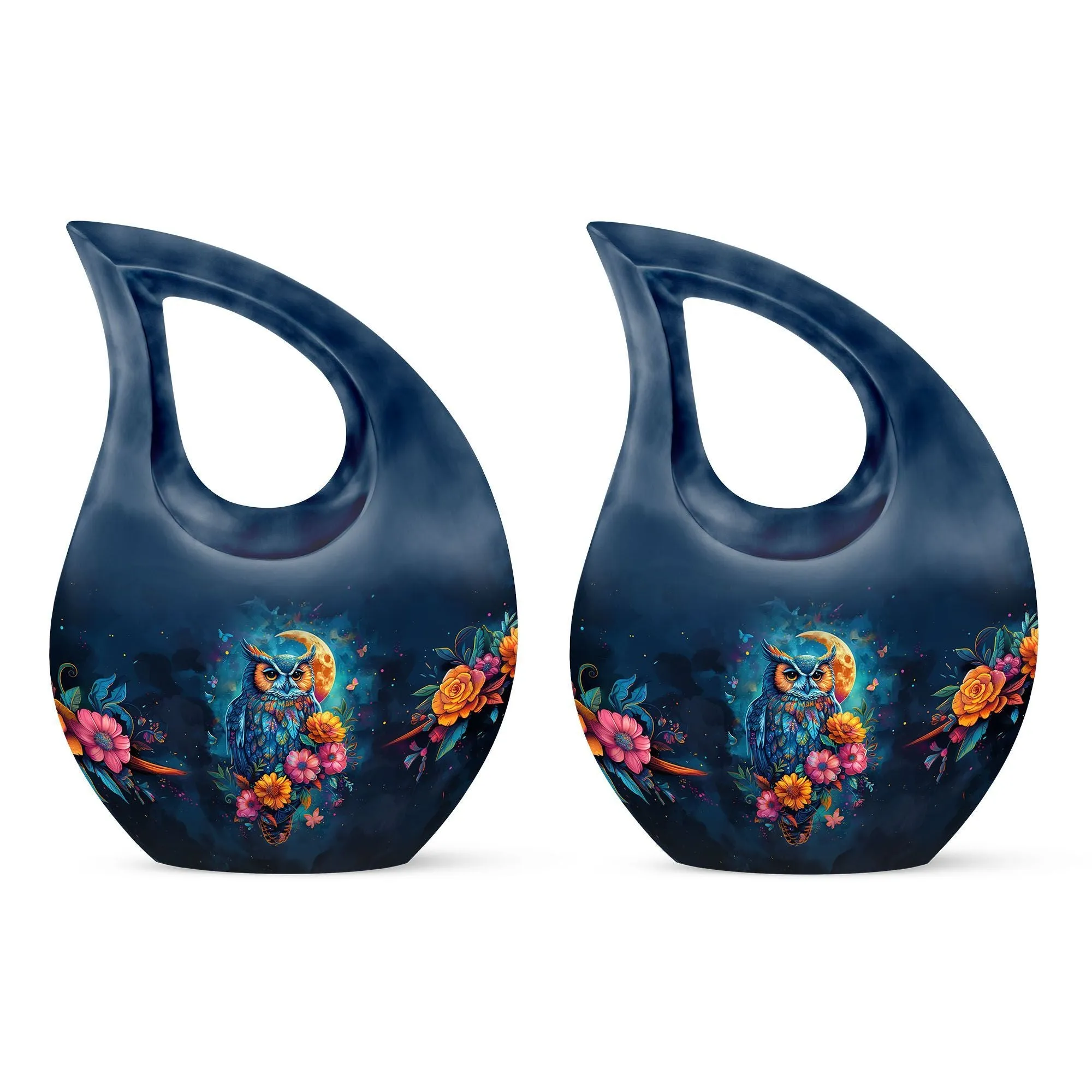 Double-Owl-Memory: Peaceful Rest Large Memorial Urn