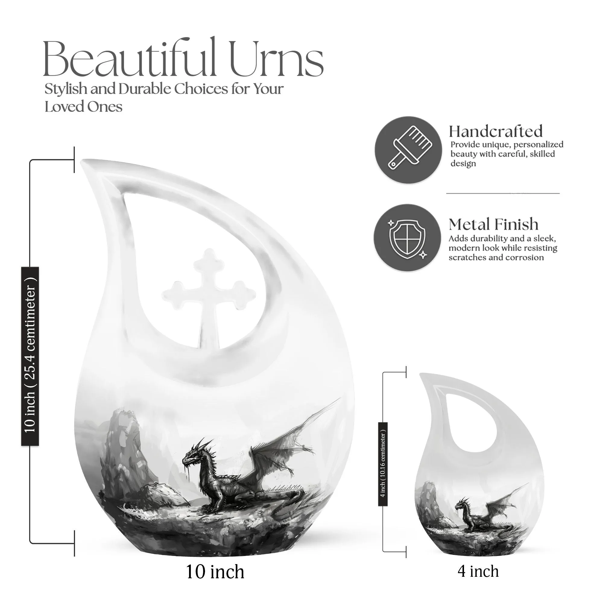 Dragon Memorial Urn, Commemorative Large Urn for Beloved Mom