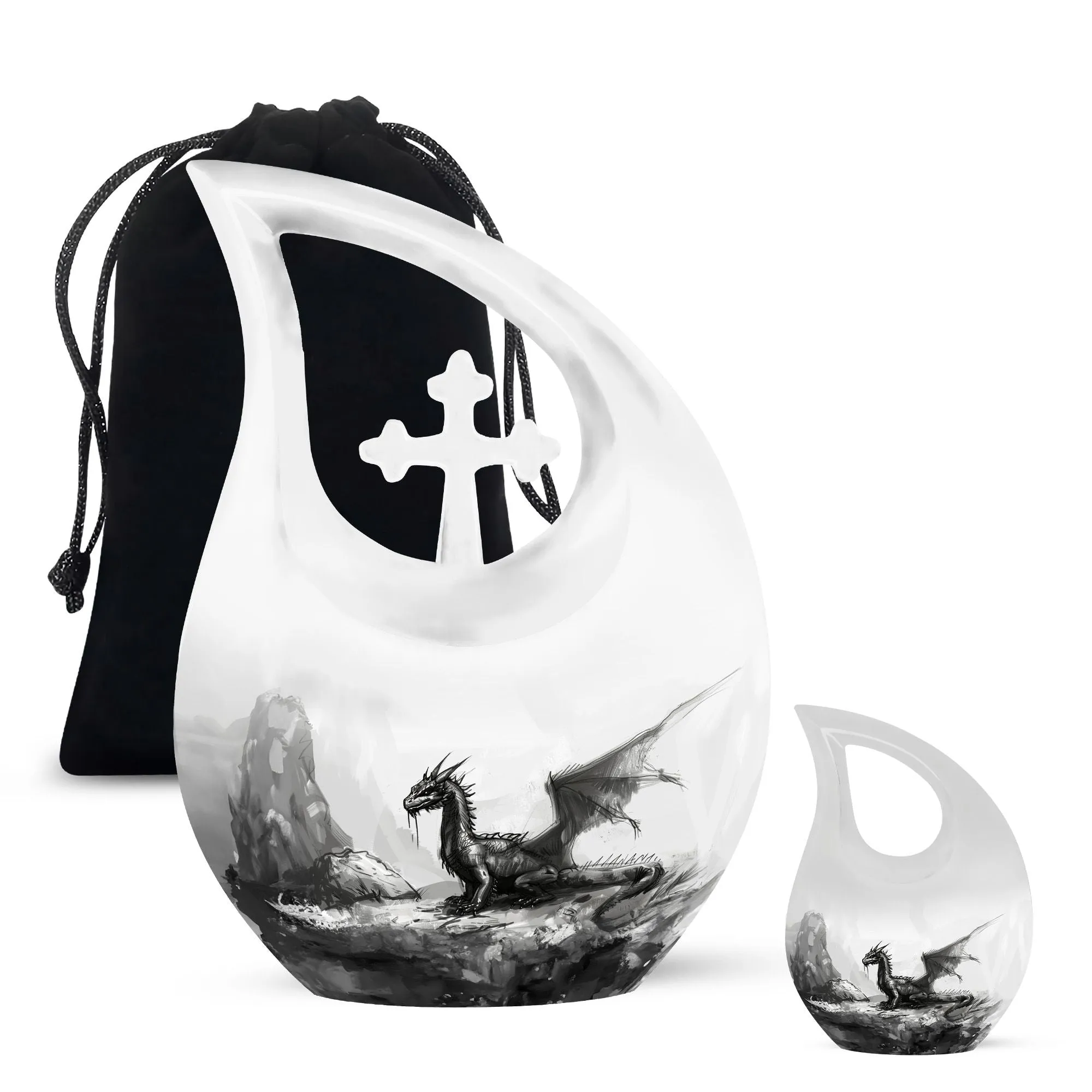 Dragon Memorial Urn, Commemorative Large Urn for Beloved Mom