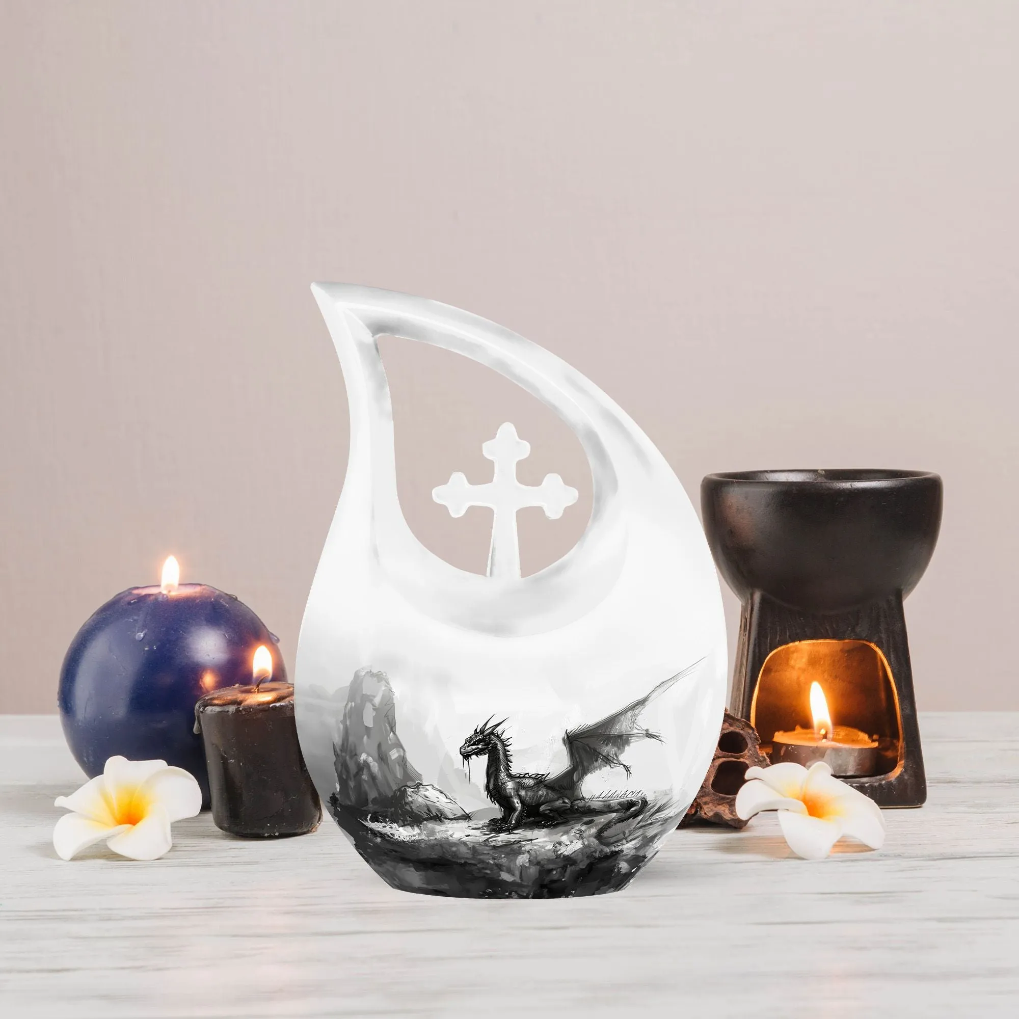 Dragon Memorial Urn, Commemorative Large Urn for Beloved Mom