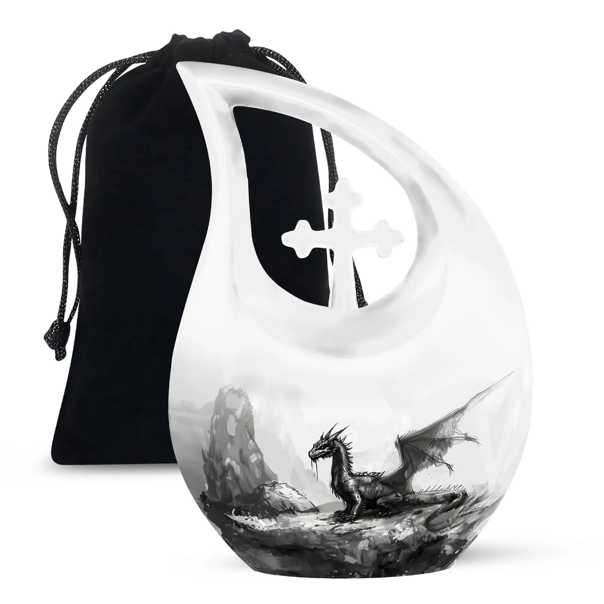 Dragon Memorial Urn, Commemorative Large Urn for Beloved Mom