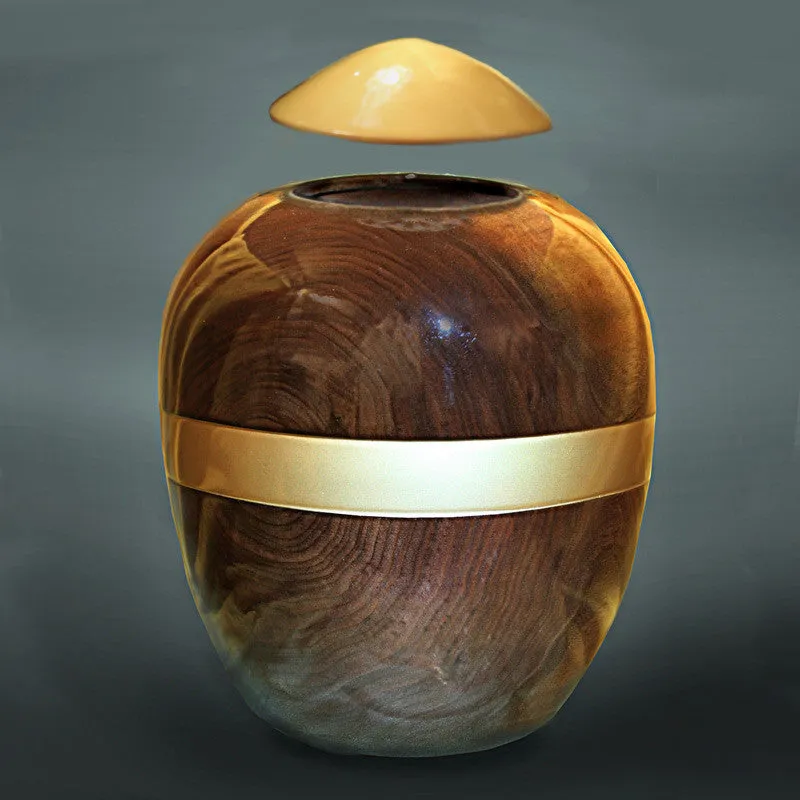 Elegance Hand Turned Dark Walnut Wood Cremation Urn