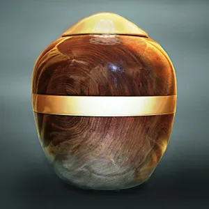 Elegance Hand Turned Dark Walnut Wood Cremation Urn