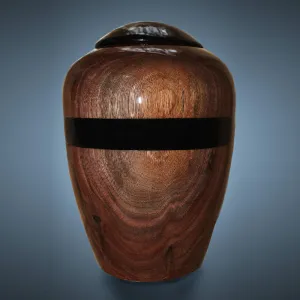 Elegance Hand Turned Rich Dark Walnut Wood Companion Urn