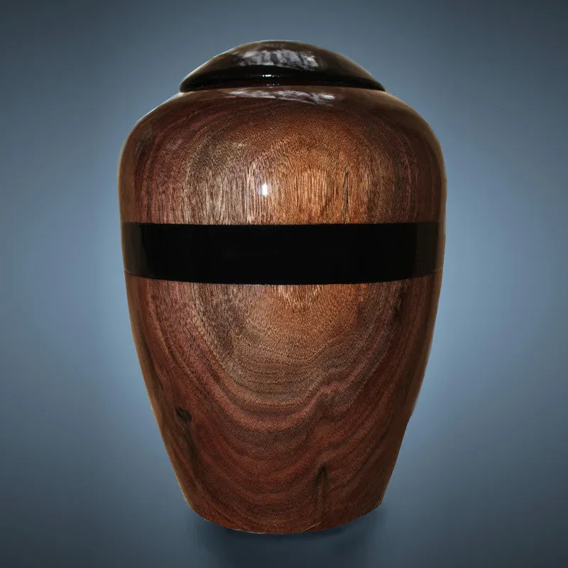 Elegance Hand Turned Rich Dark Walnut Wood Companion Urn