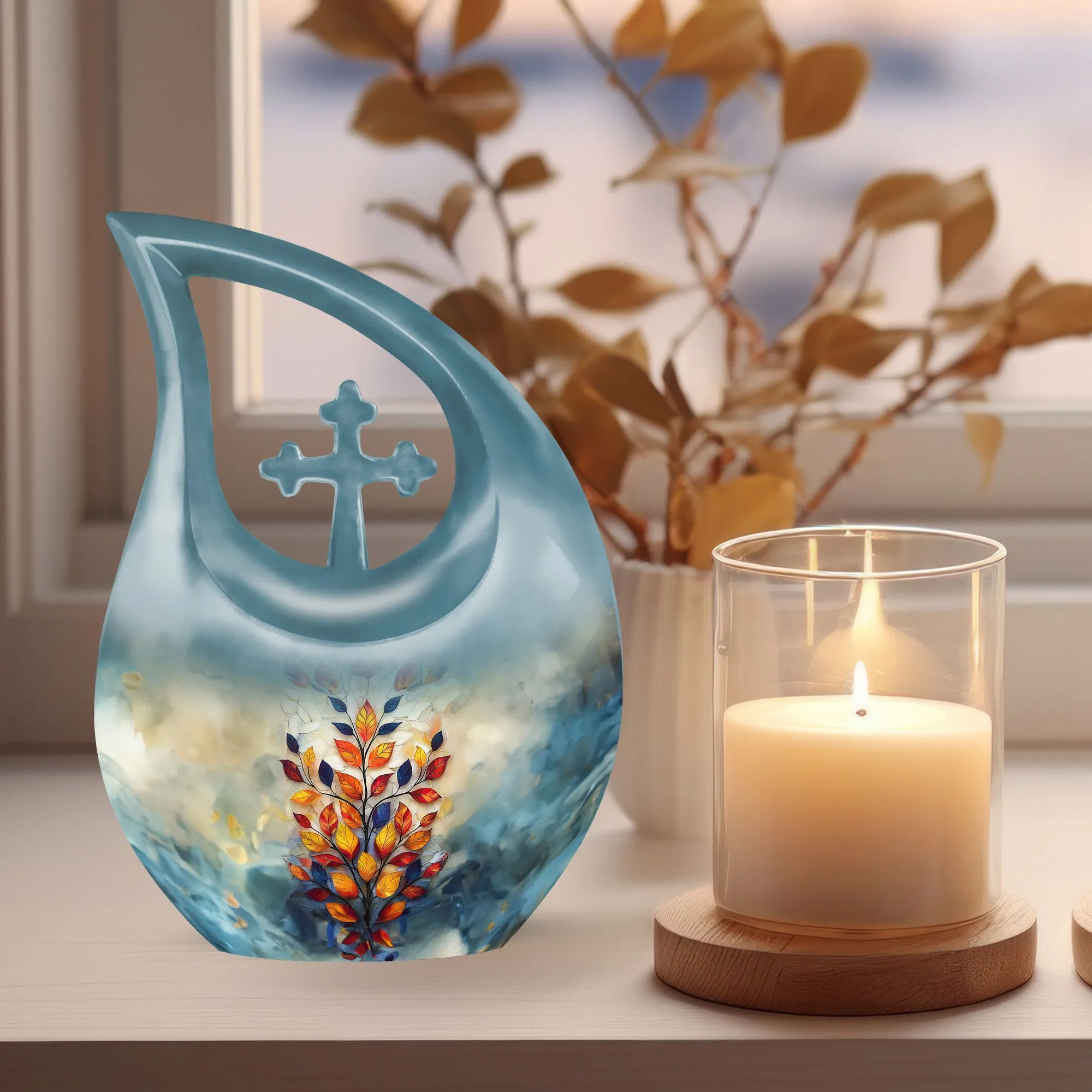 Elegant Stained Glass Urn: Affordable Memorable Resting Place