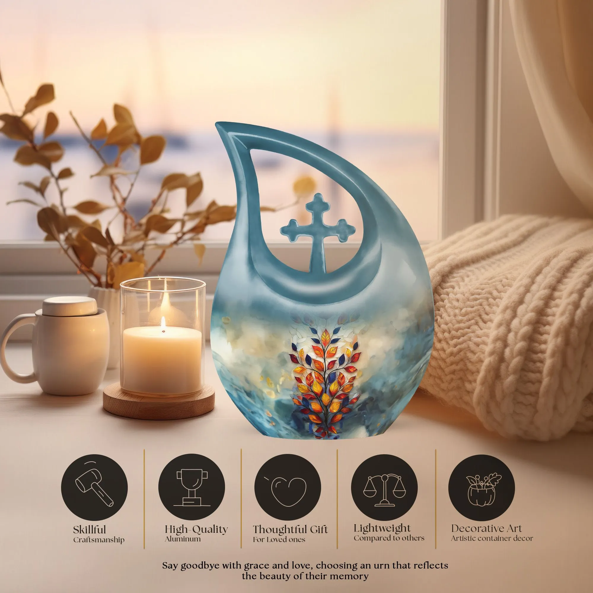 Elegant Stained Glass Urn: Affordable Memorable Resting Place