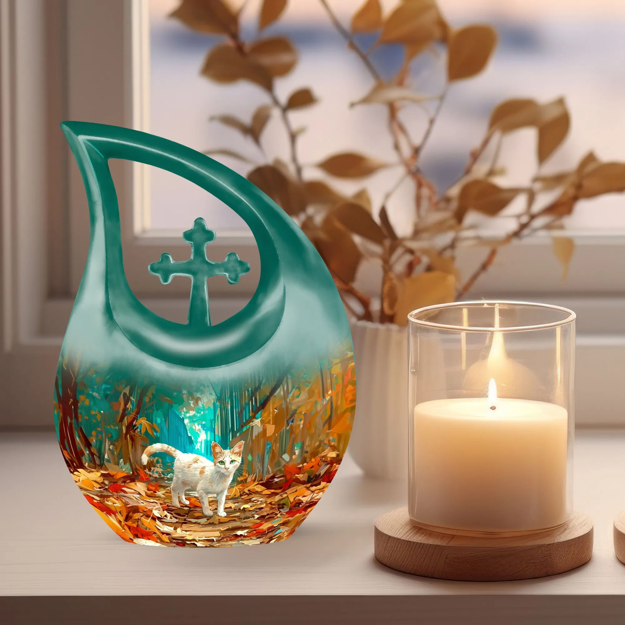 Elegant White Cat Memorial - An Affordable Cremation Choice