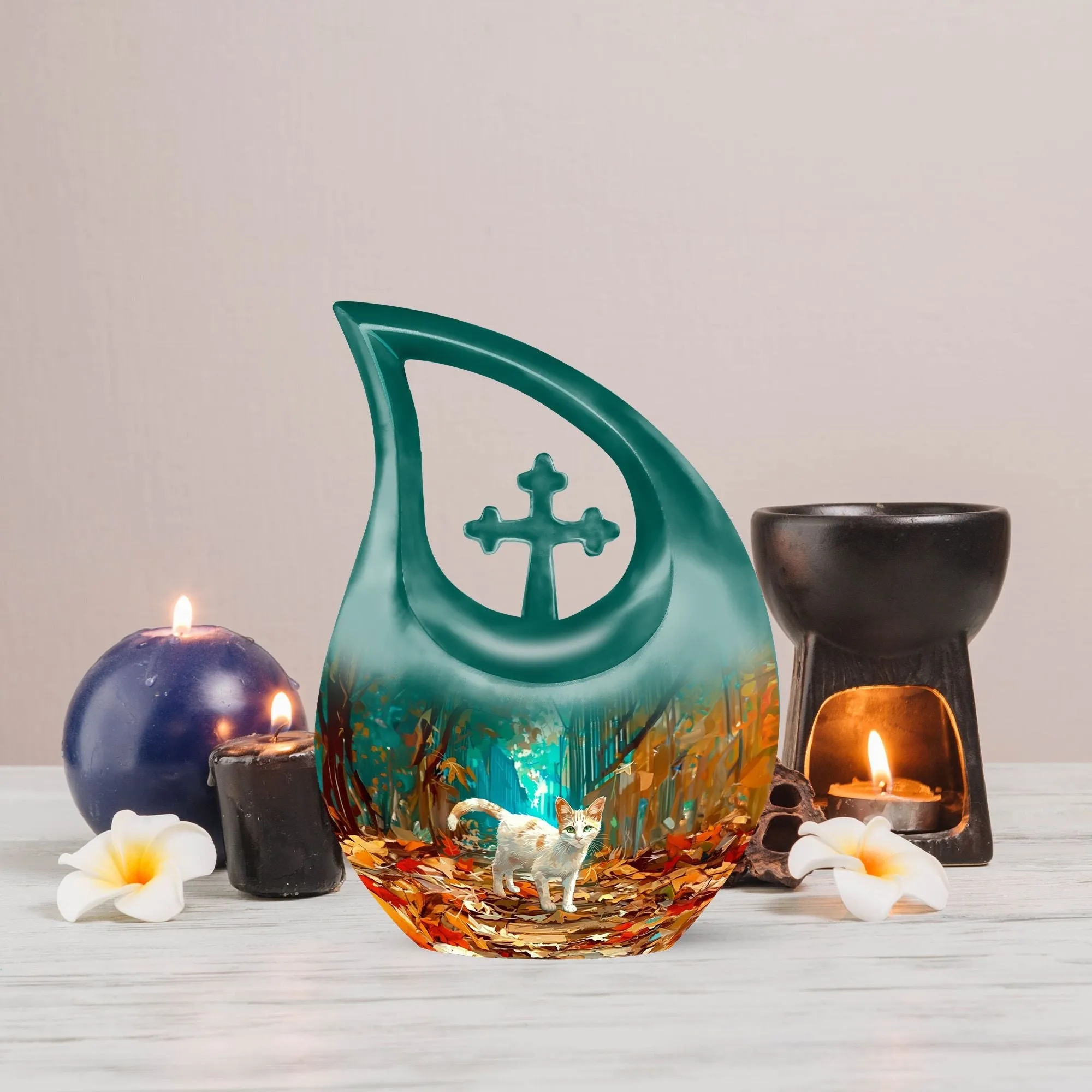 Elegant White Cat Memorial - An Affordable Cremation Choice
