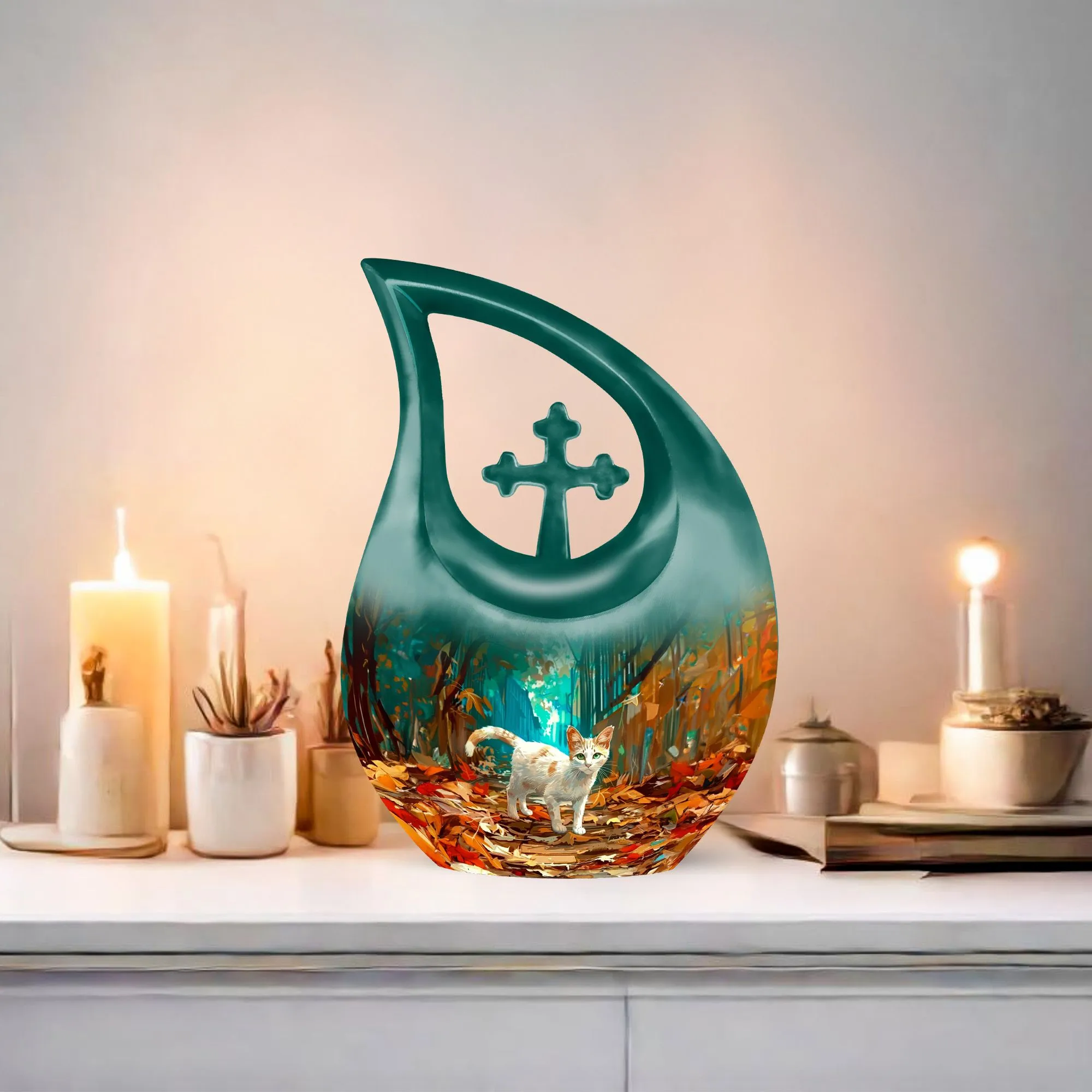 Elegant White Cat Memorial - An Affordable Cremation Choice