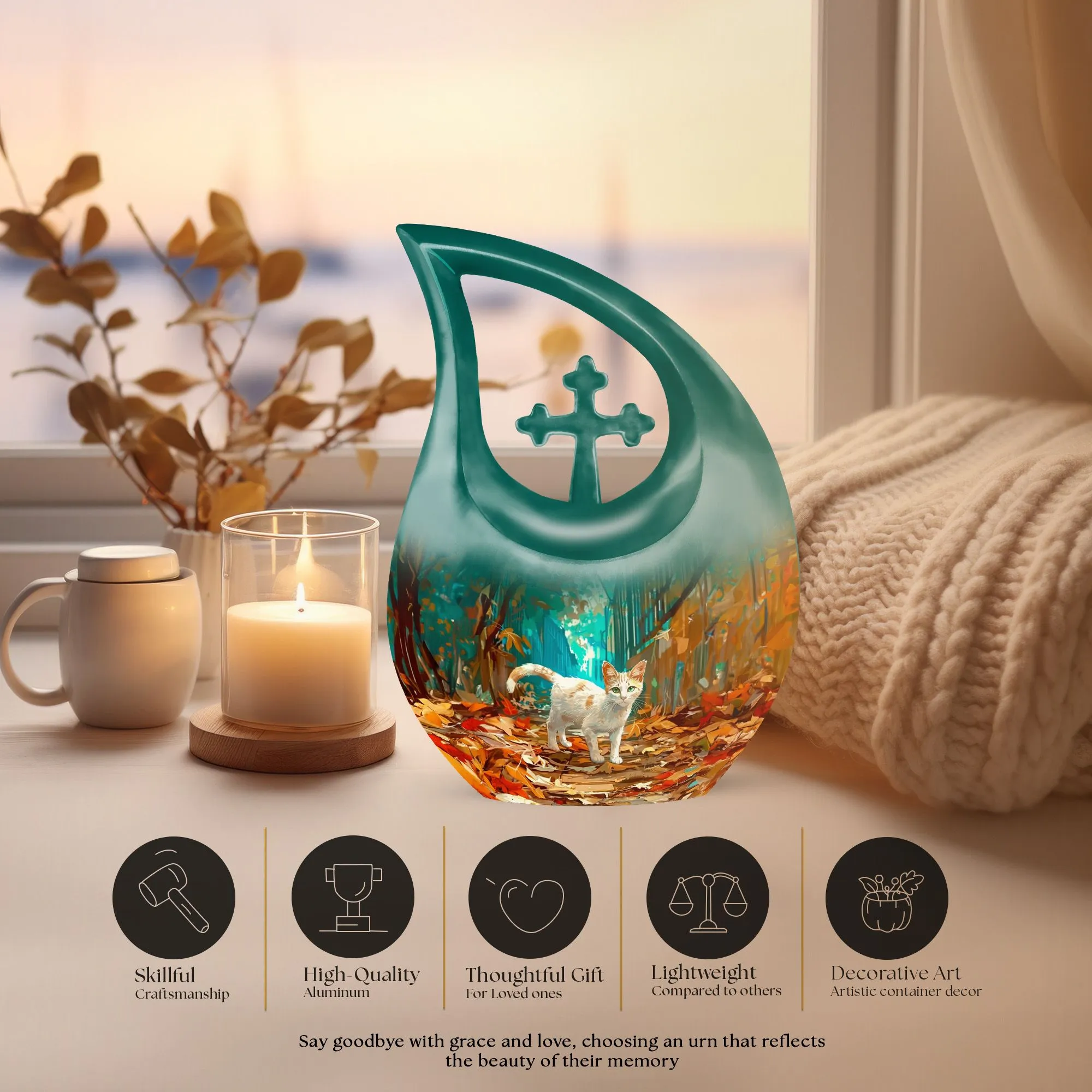 Elegant White Cat Memorial - An Affordable Cremation Choice