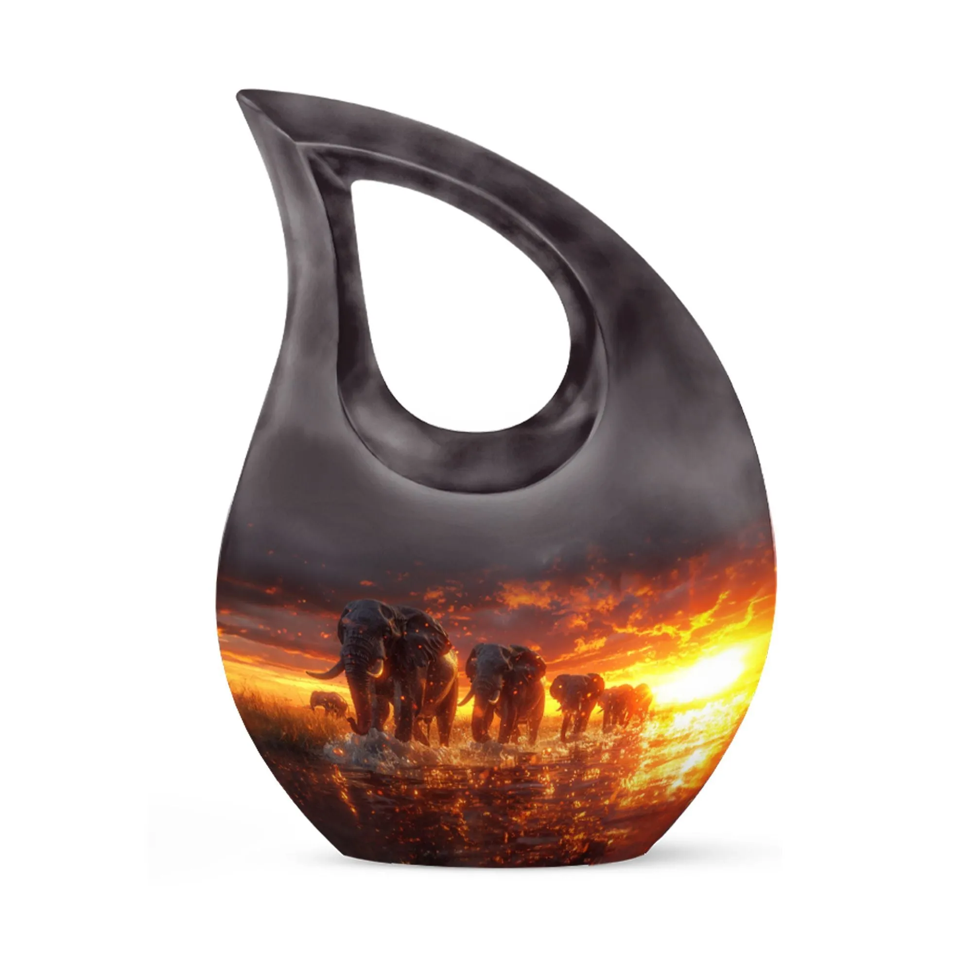 Elephant Family Memorial Tribute - The Eternal Rest Urn for Ashes