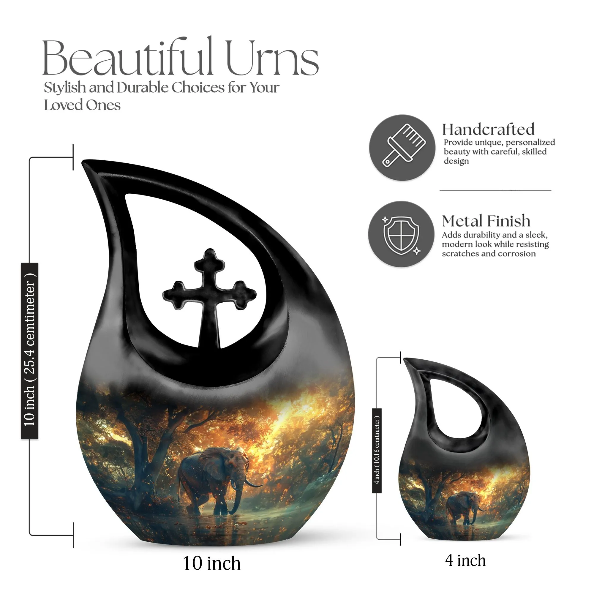 Elephant Themed Memorials - Tailored Tribute Urn for Ashes