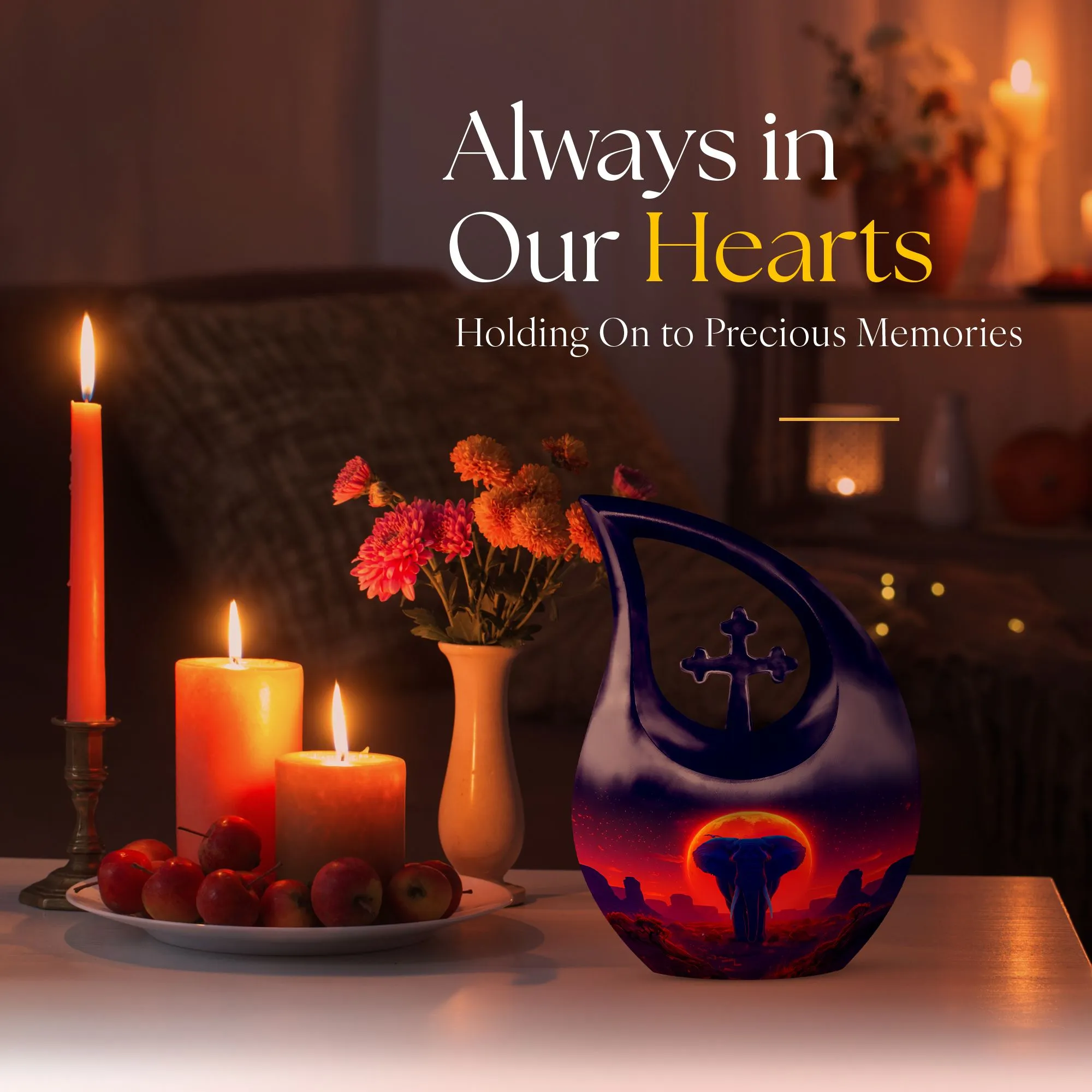 Elephant Tribute: Medium-Sized Elemental Memorial Urn