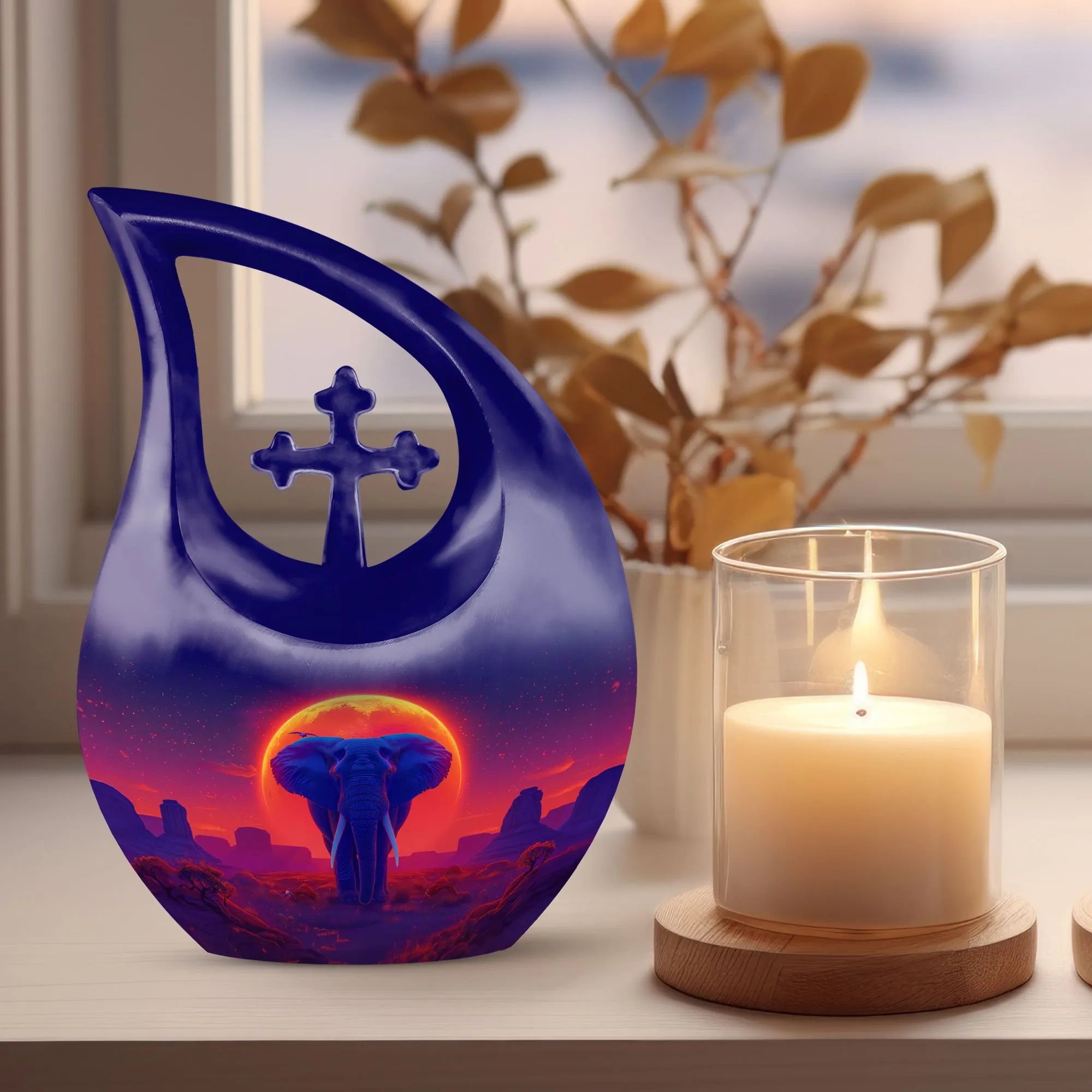 Elephant Tribute: Medium-Sized Elemental Memorial Urn