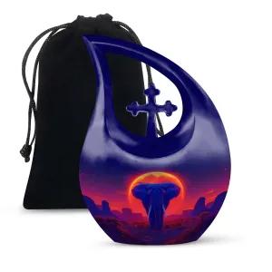 Elephant Tribute: Medium-Sized Elemental Memorial Urn