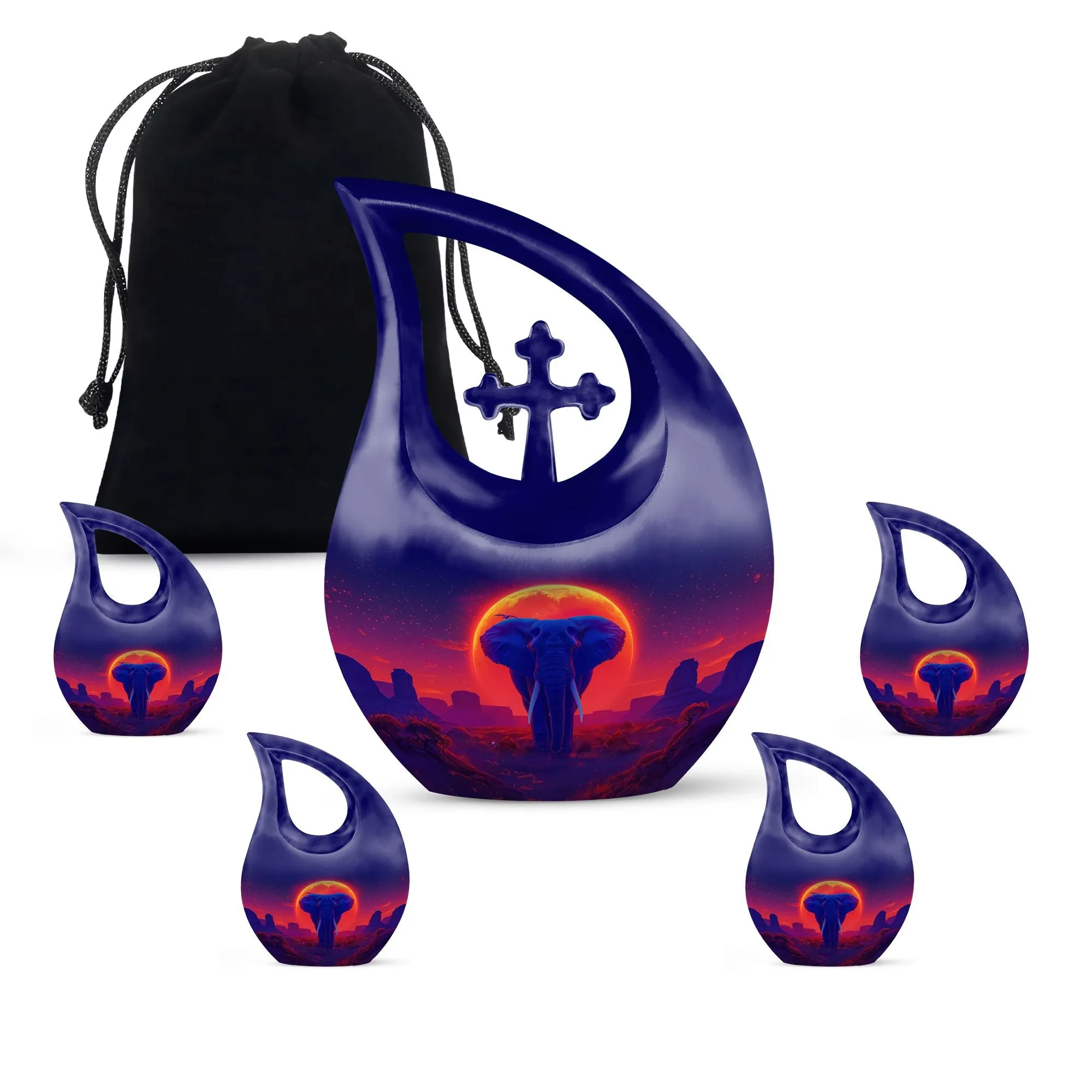 Elephant Tribute: Medium-Sized Elemental Memorial Urn