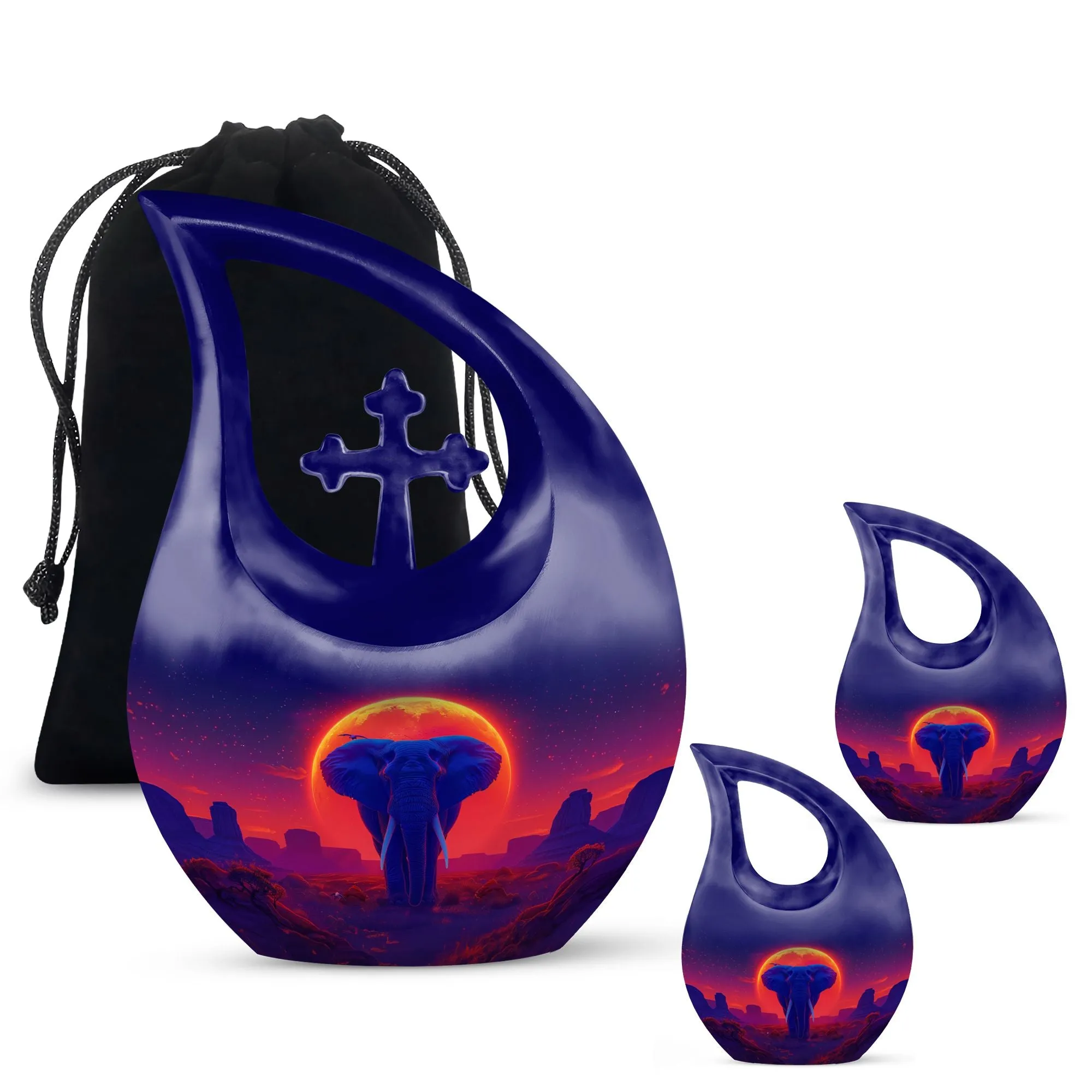Elephant Tribute: Medium-Sized Elemental Memorial Urn