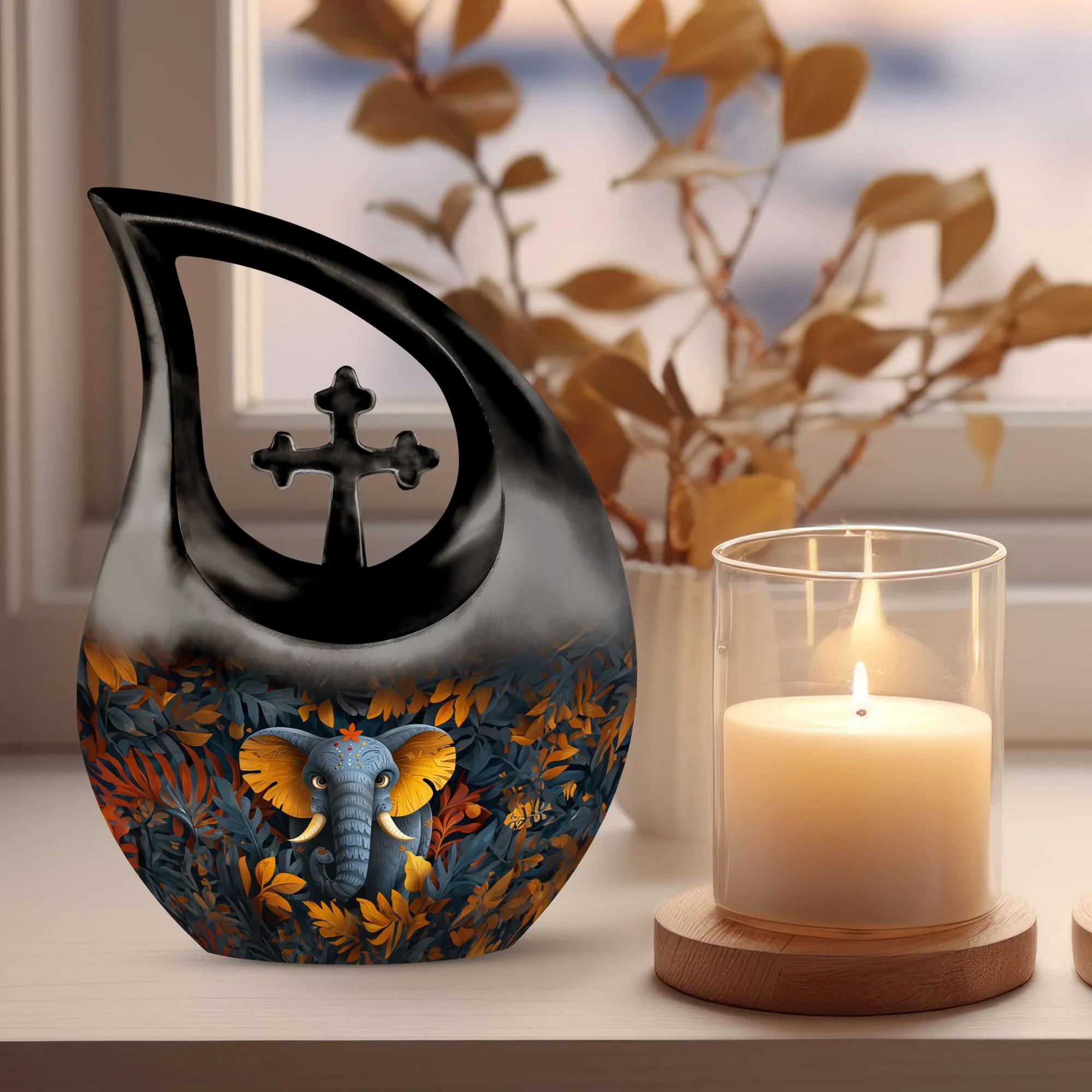 Elephant Urn - Large Urn For Cremated Human Ashes Remains