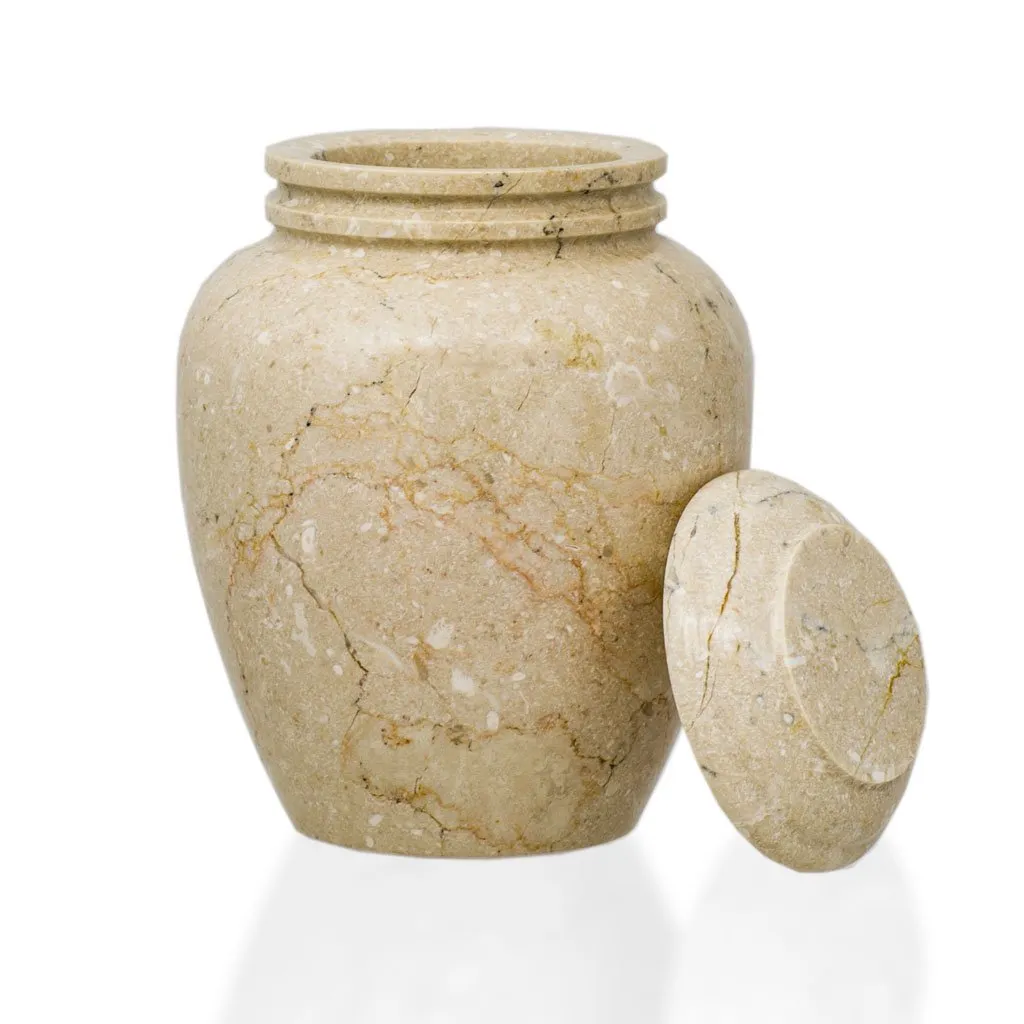 Elliptical Alluvium Marble Cremation Urn In Large