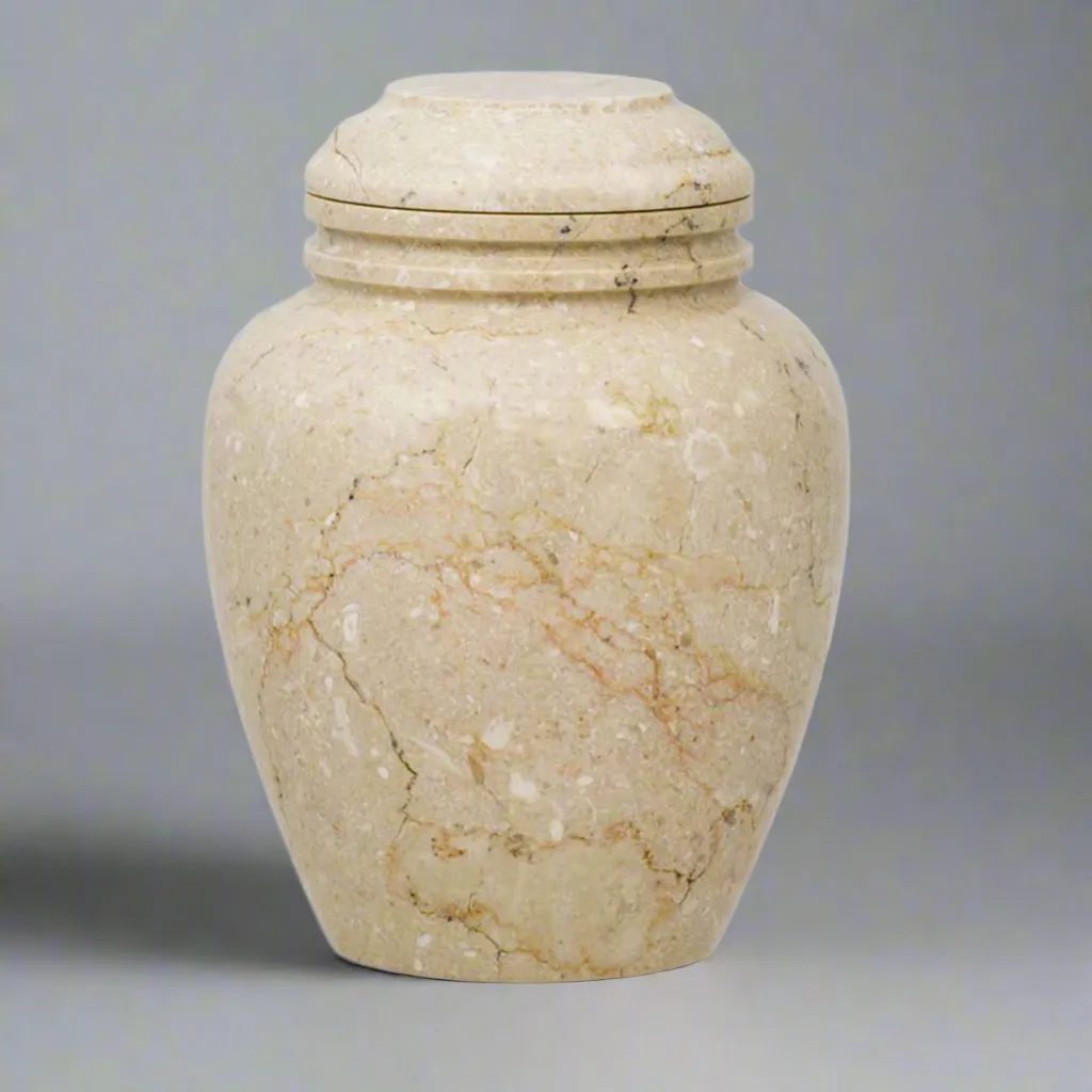 Elliptical Alluvium Marble Cremation Urn In Large