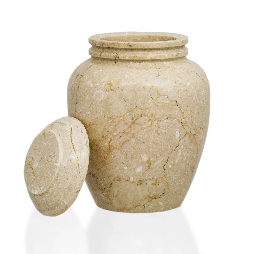 Elliptical Alluvium Marble Cremation Urn In Large