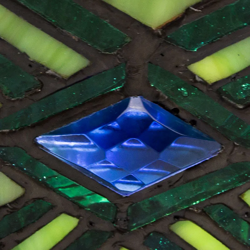 Emerald Mission Stained Glass Keepsake Urn and Candle Holder