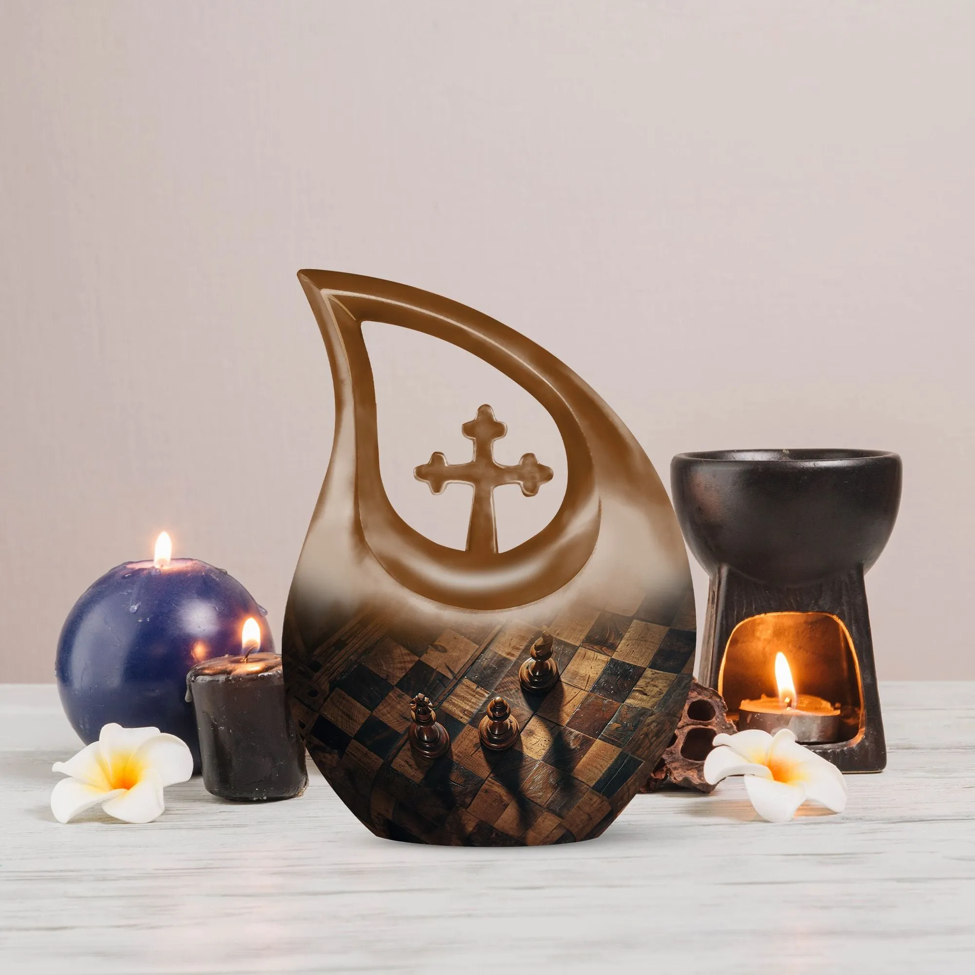 Enduring Serenity Chess Urn - An All Faith Memorial Keepsake