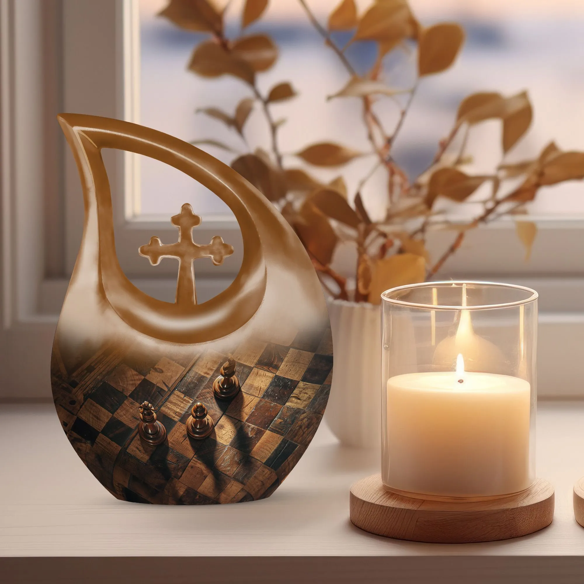 Enduring Serenity Chess Urn - An All Faith Memorial Keepsake