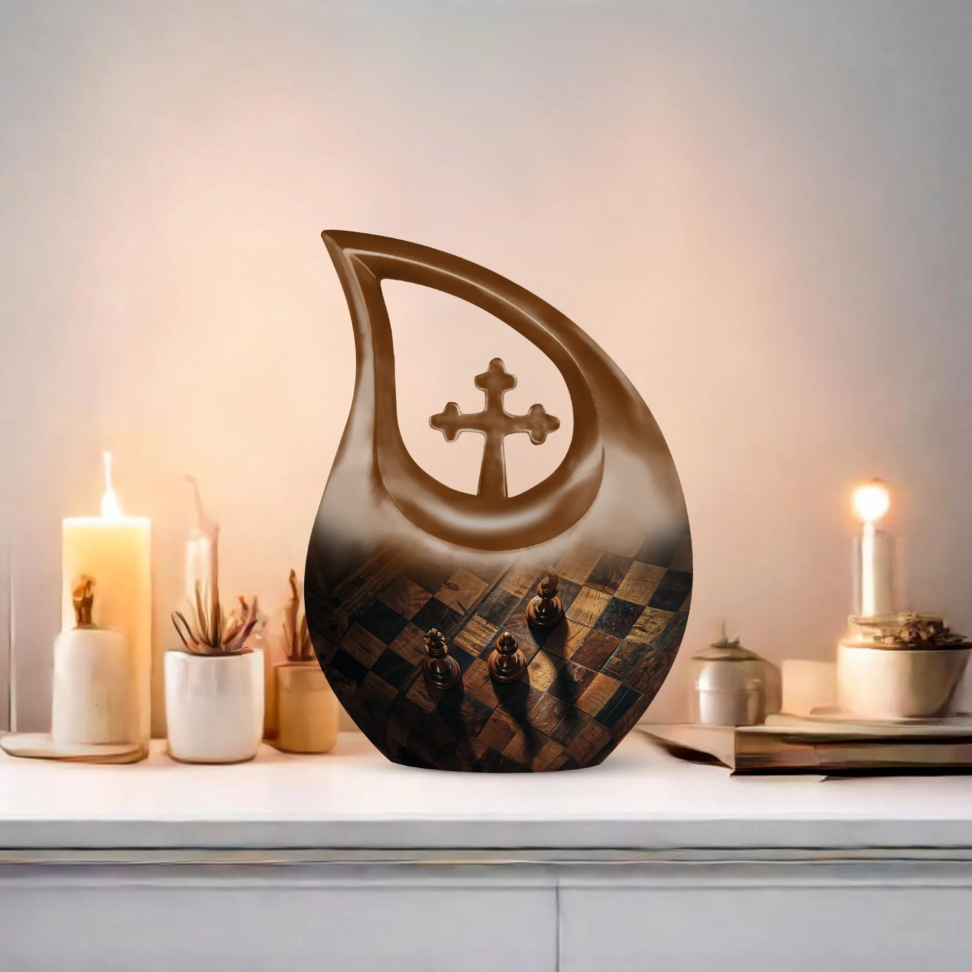 Enduring Serenity Chess Urn - An All Faith Memorial Keepsake