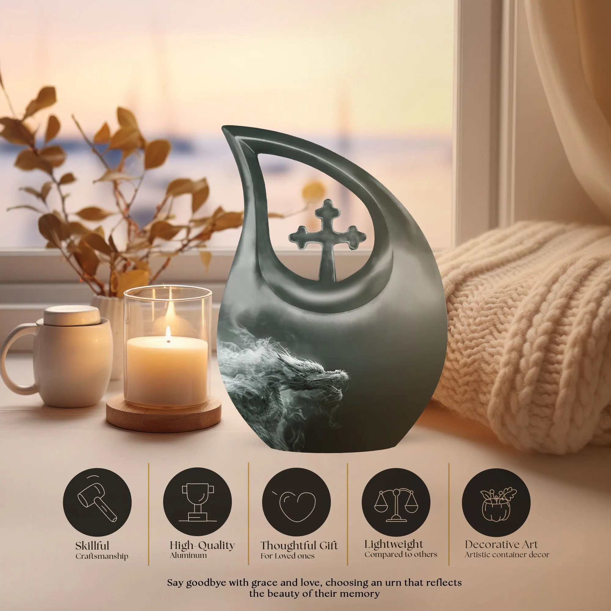 Eternal Dragon: A Grand Resting Place - Memorial Urn for Ashes
