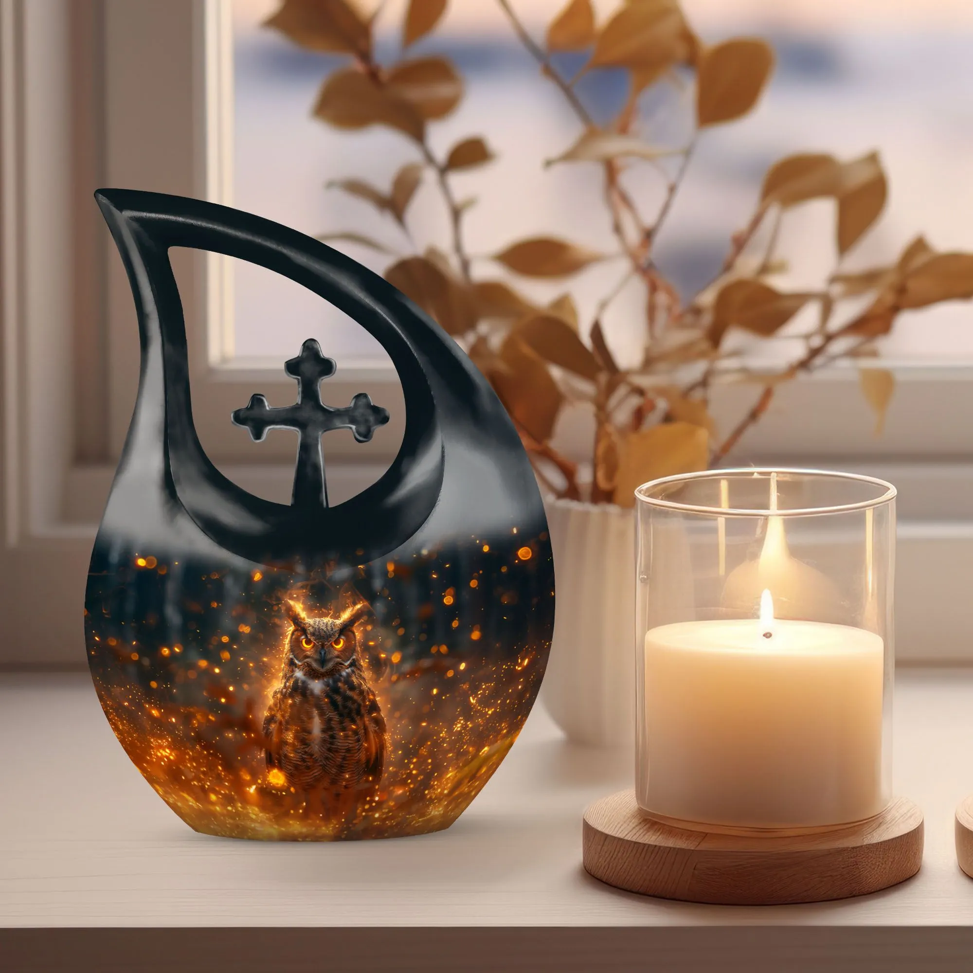 Eternal Owl Sanctuary - Aesthetic Urn for Cremated Remains