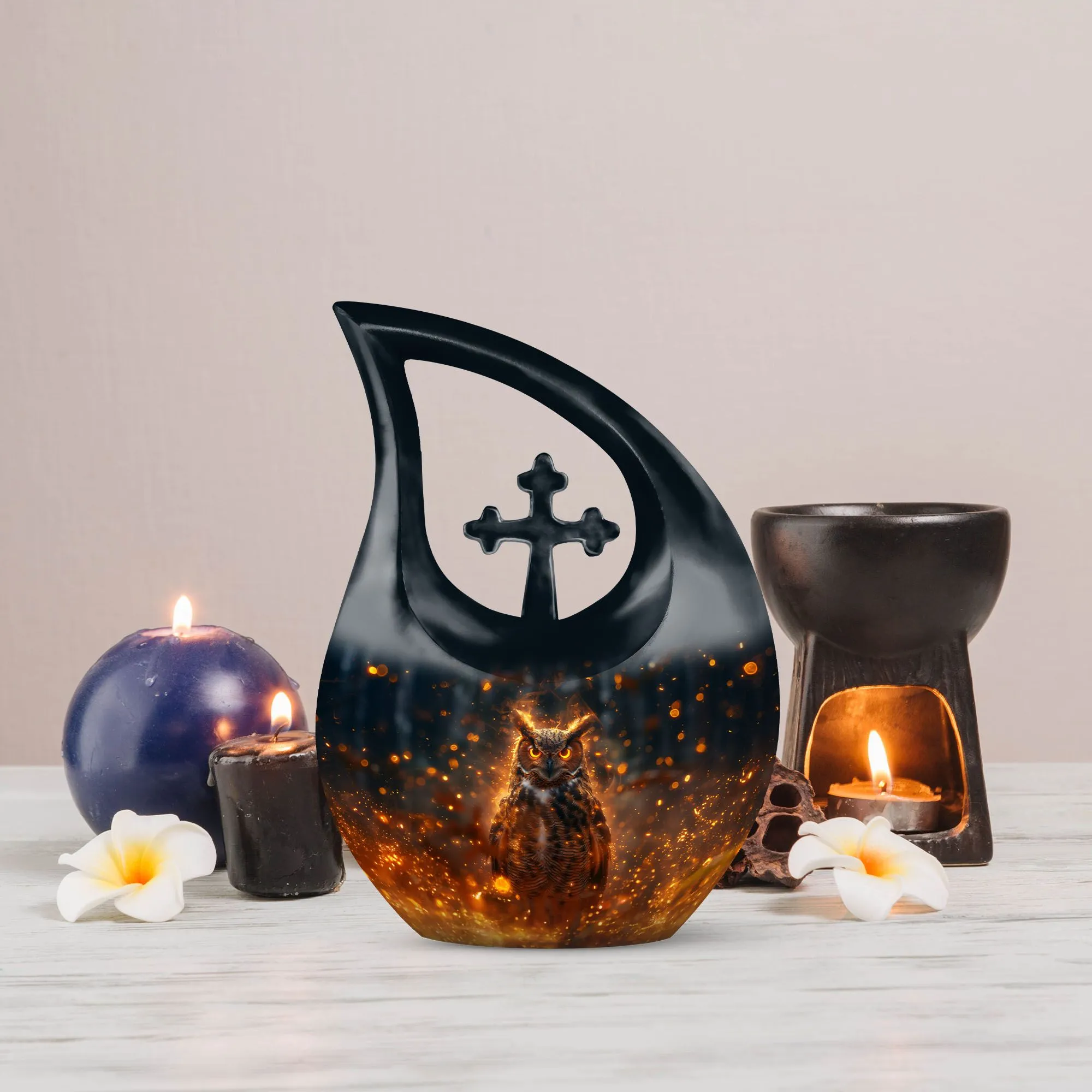 Eternal Owl Sanctuary - Aesthetic Urn for Cremated Remains