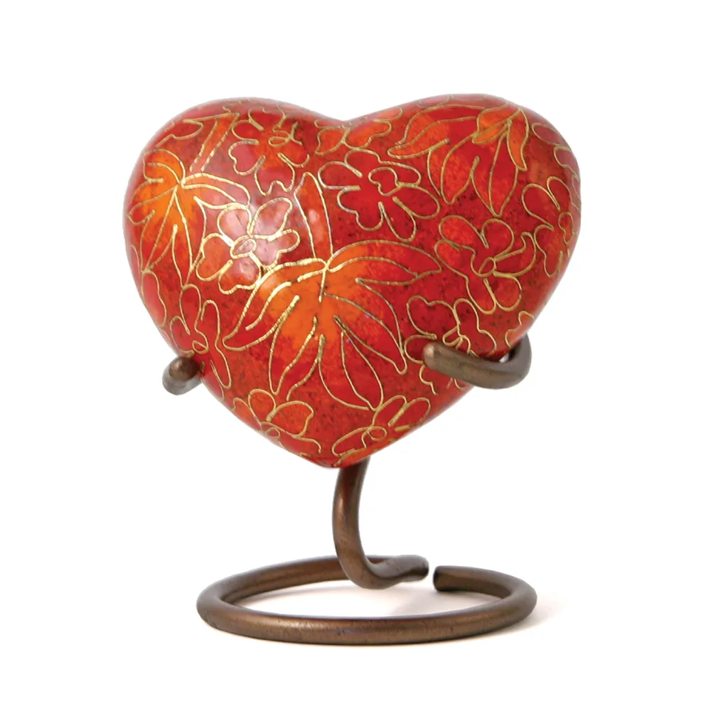 Etienne Autumn Leaves, Cloisonne Cremation Urn