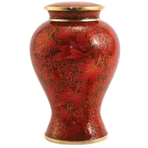 Etienne Autumn Leaves, Cloisonne Cremation Urn