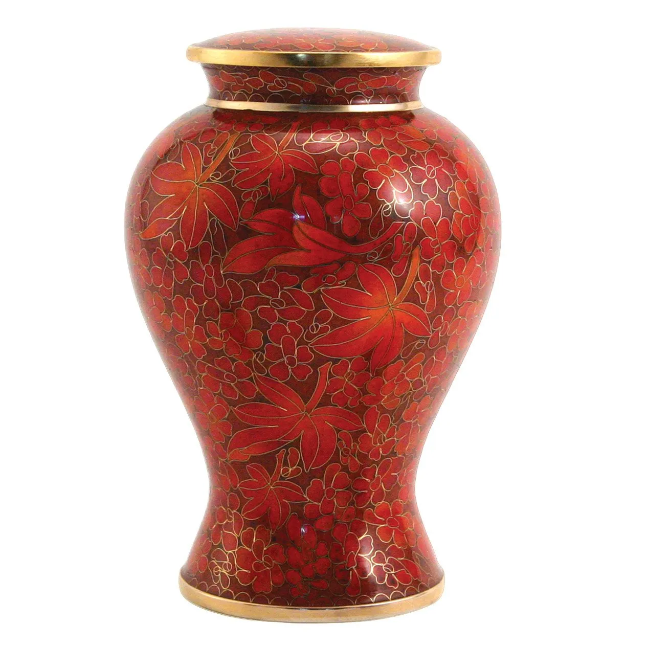 Etienne Autumn Leaves, Cloisonne Cremation Urn