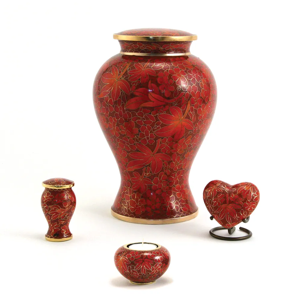 Etienne Autumn Leaves, Cloisonne Cremation Urn