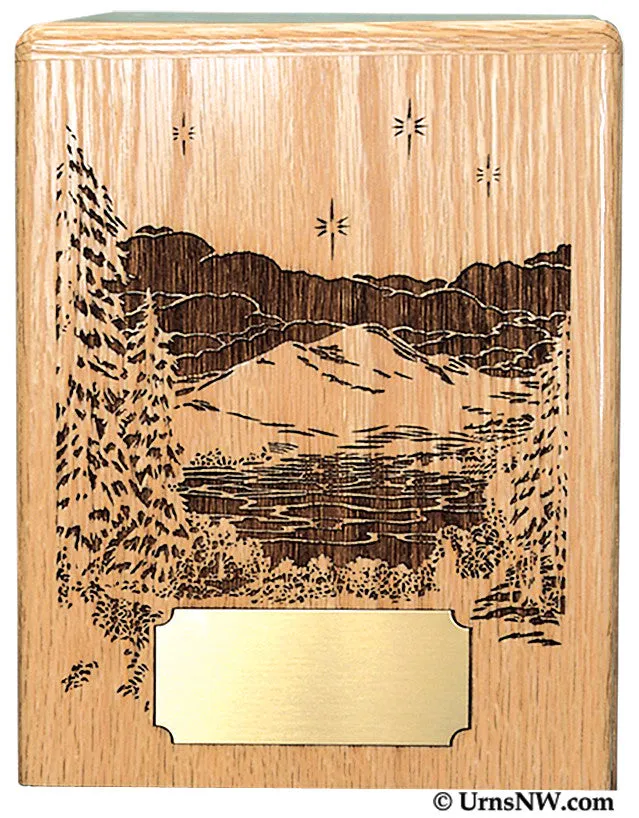 Evening Reflection Wooden Cremation Urn