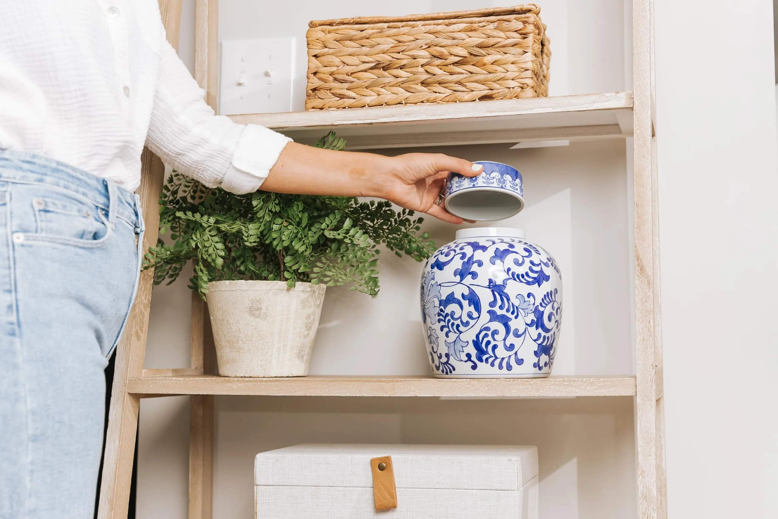 Exotic Blue Ceramic Cremation Urn