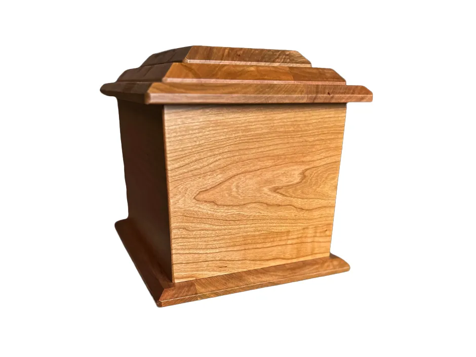 Extra Large Hand-Carved Praying Hands Wooden Urn