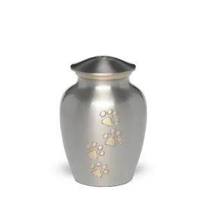 EXTRA SMALL Brass Pet Urn - "Paws to Heaven"