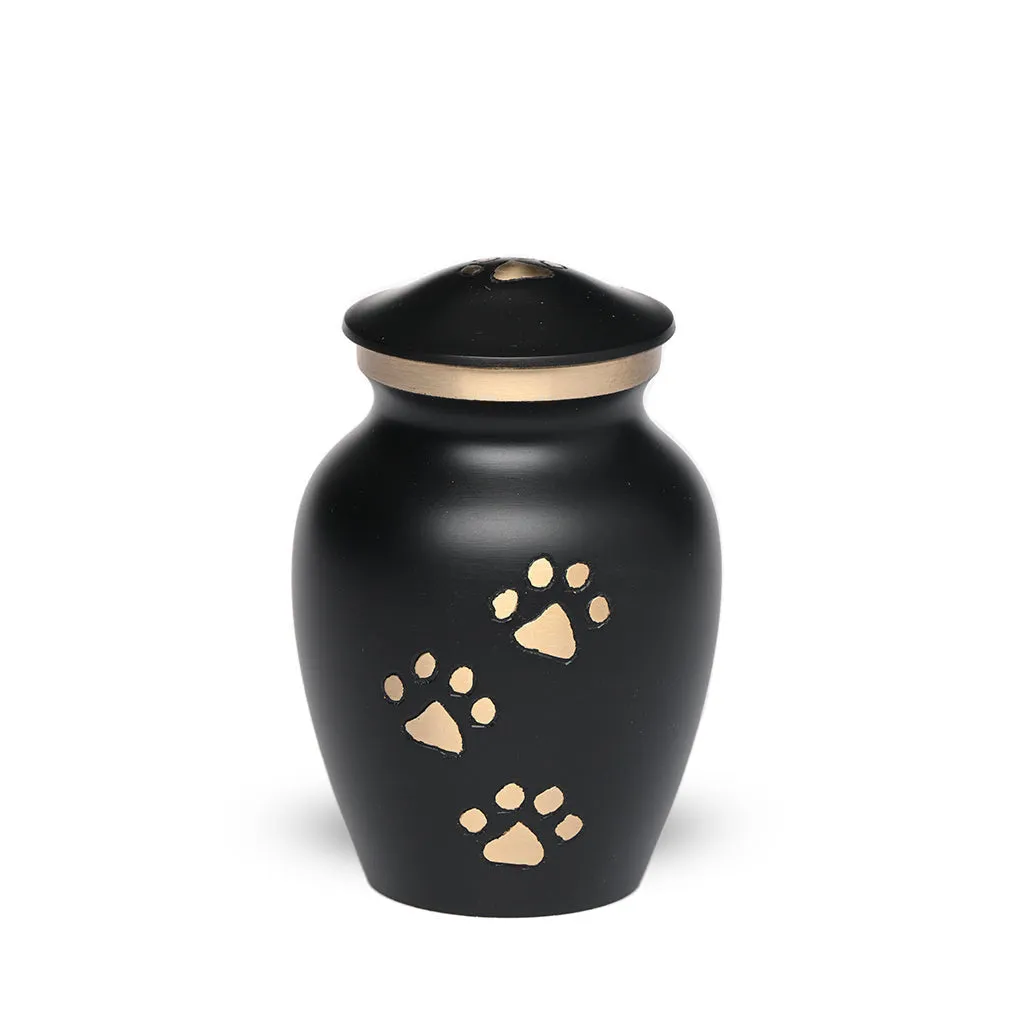 EXTRA SMALL Brass Pet Urn - "Paws to Heaven"