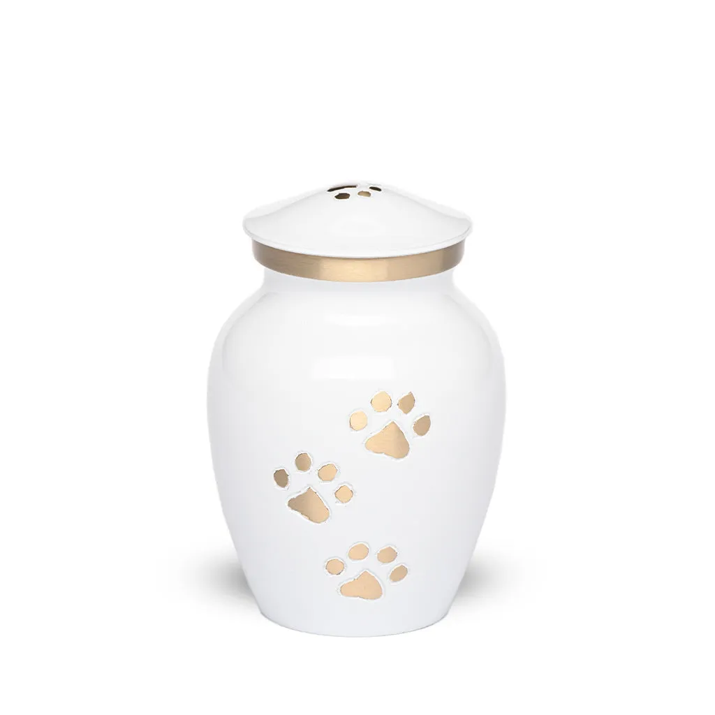 EXTRA SMALL Brass Pet Urn - "Paws to Heaven"