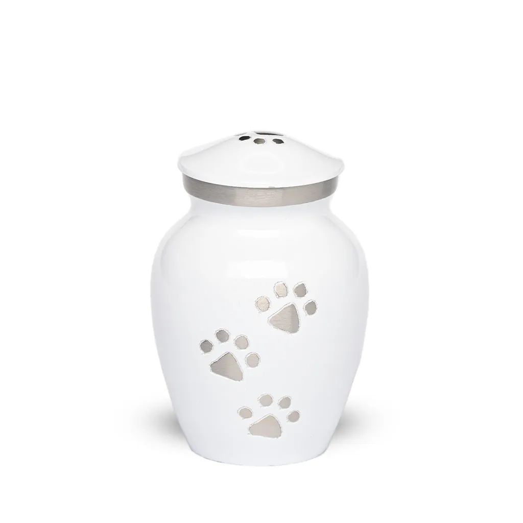 EXTRA SMALL Brass Pet Urn - "Paws to Heaven"