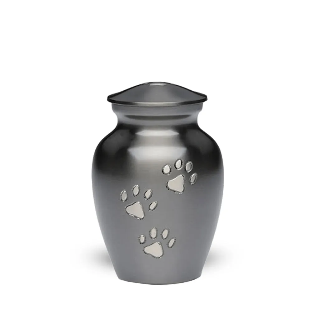 EXTRA SMALL Brass Pet Urn - "Paws to Heaven"