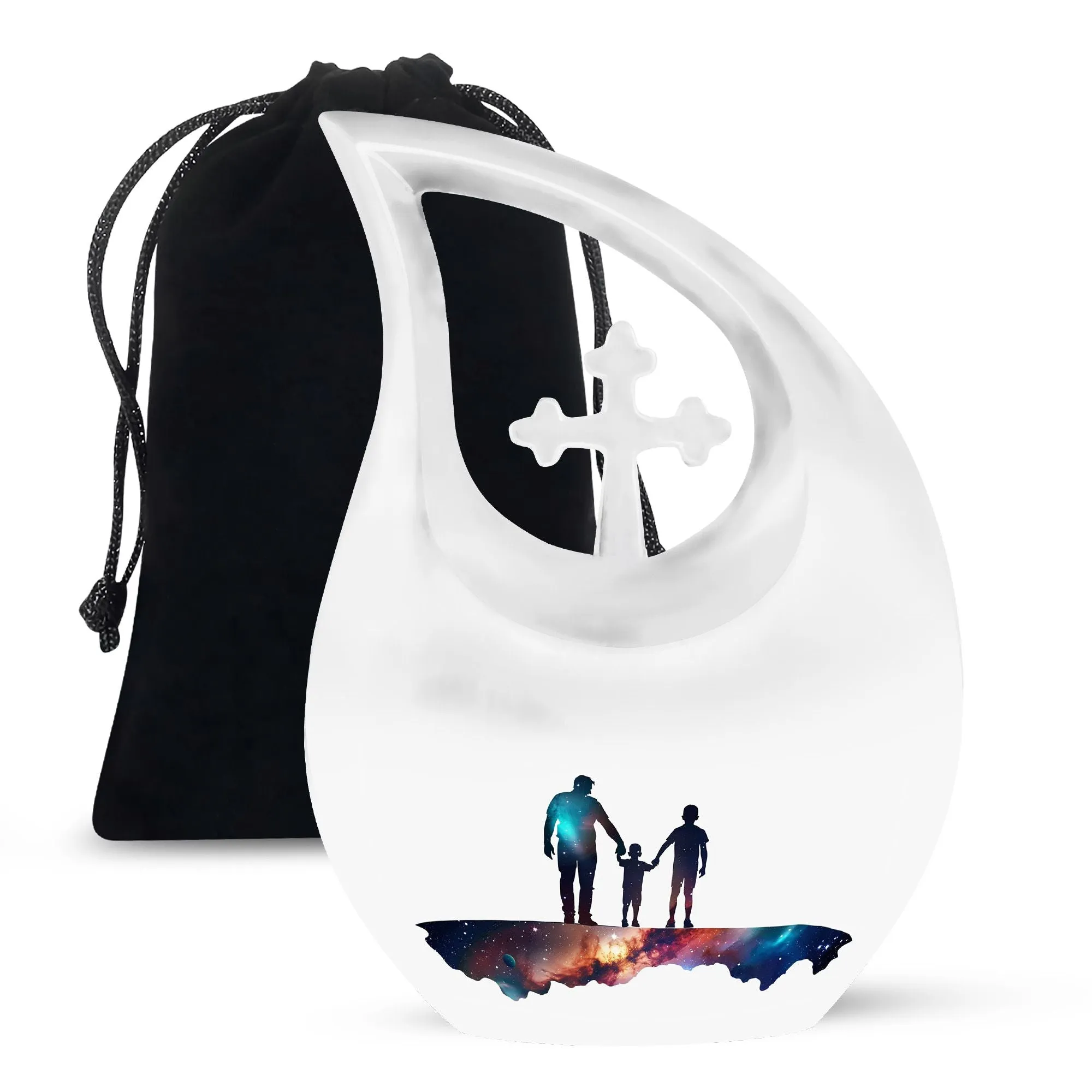 Father's Cross Drop Vase - Commemorative Memorial Affection Urn