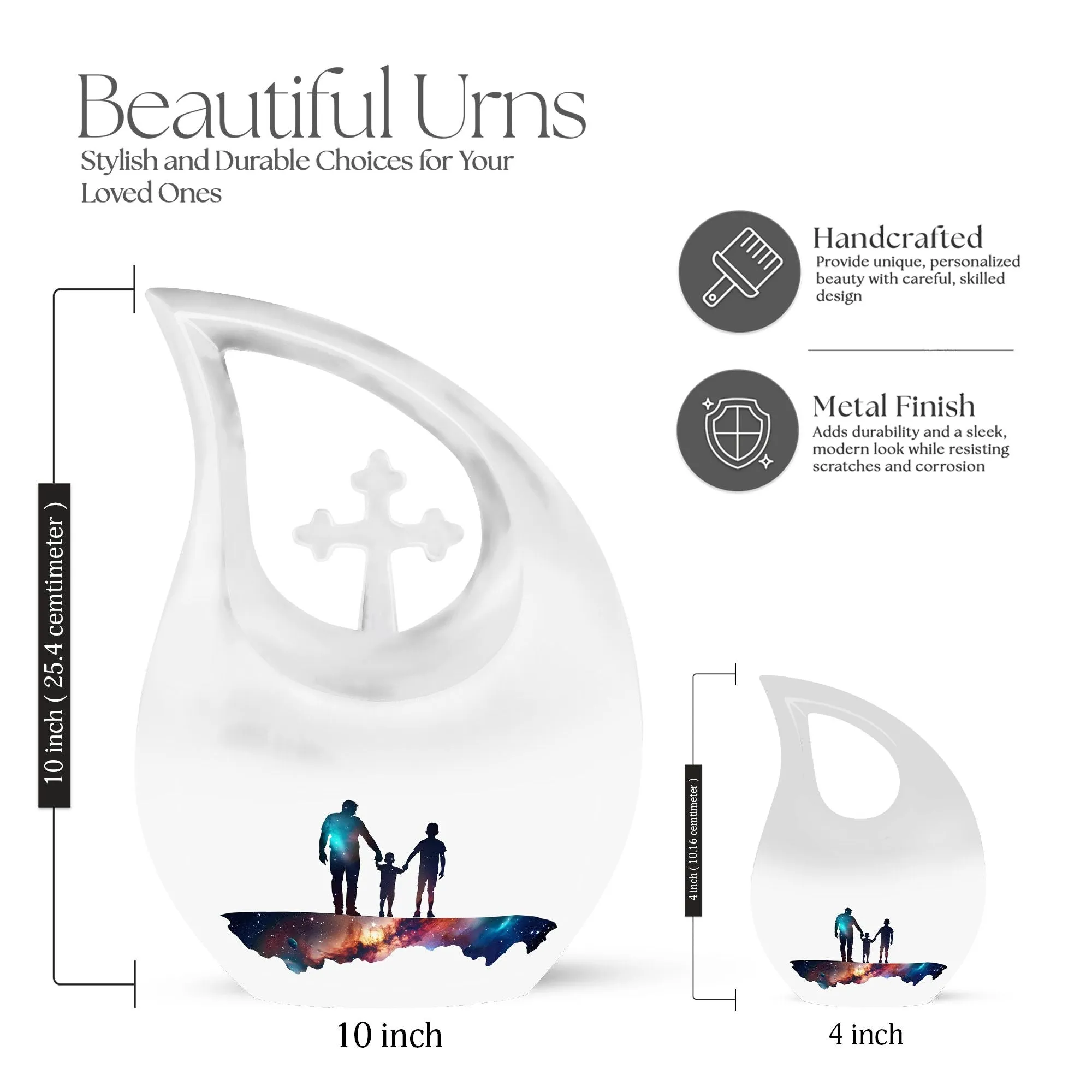 Father's Cross Drop Vase - Commemorative Memorial Affection Urn