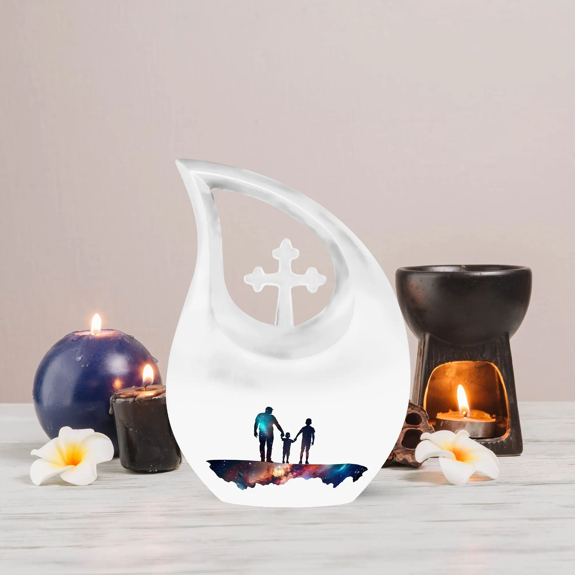 Father's Cross Drop Vase - Commemorative Memorial Affection Urn